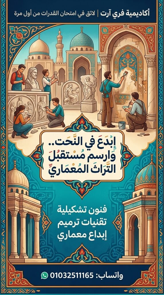 النحت والترميم المعماري فنون تطبيقية 2026 - فري آرت أكاديمية القدرات
