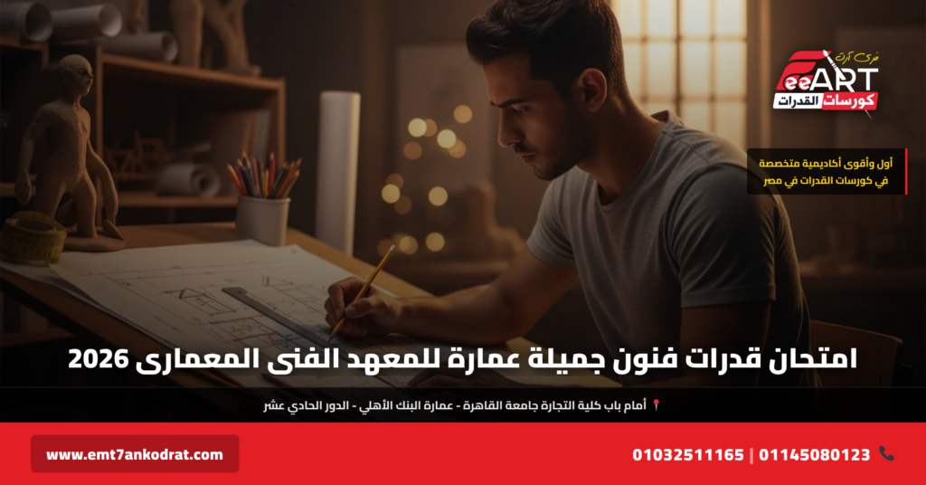 امتحان قدرات المعهد الفني المعماري 2026 - فري آرت أكاديمية القدرات