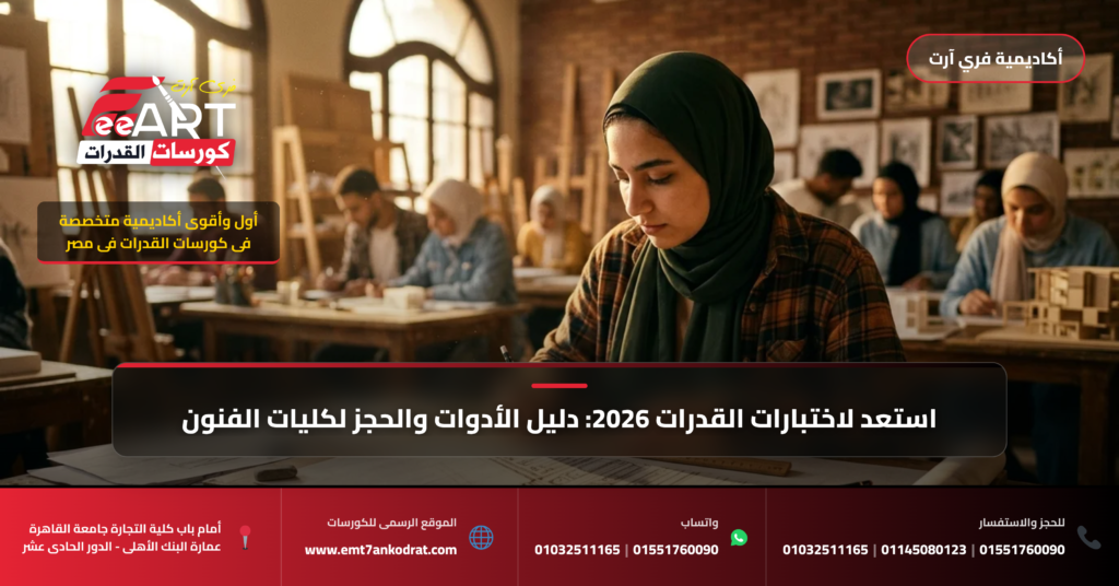 قدرات فنون جميلة عمارة للثانوية المعمارية 2026 - فري آرت أكاديمية القدرات